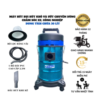 Máy hút bụi chuyên dùng chăm sóc xe hút khô và nước dung tích 30 lít