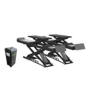 Cầu nâng cắt kéo kiểm tra góc đặt bánh xe 4.5 tấn, dài 5m, lắp chìm, có bàn nâng phụ (3 pha bao gồm đĩa lái)